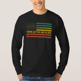 T-shirt Jeune Ed Et Noir Histoire Us Drapeau Amérique Afri
