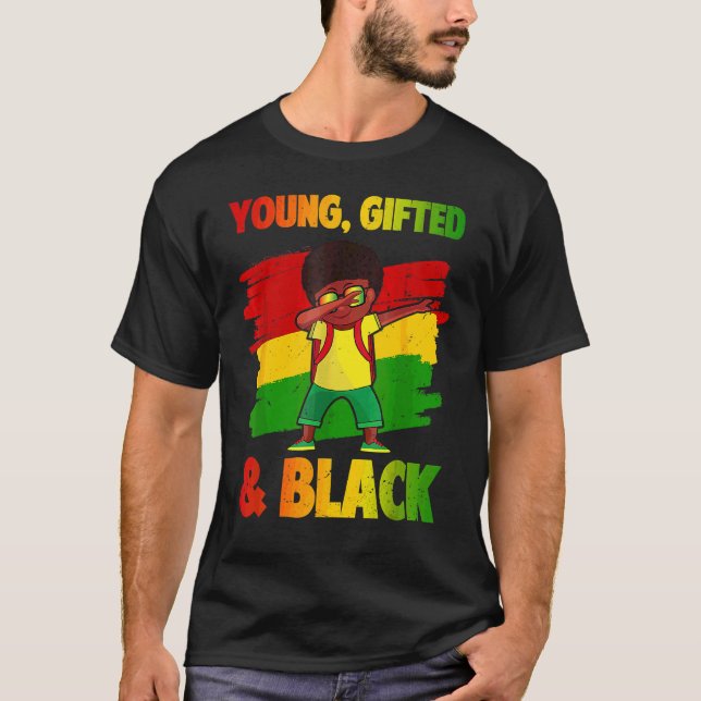 T-shirt Jeune Ed & Noir Mois de l'histoire Enfants mignonn (Devant)