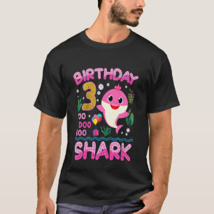 T-shirt Jeune fille Cute Shark 3rd Birthday Boy Girl 3 Yea