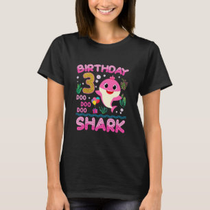 T-shirt Jeune fille Cute Shark 3rd Birthday Boy Girl 3 Yea