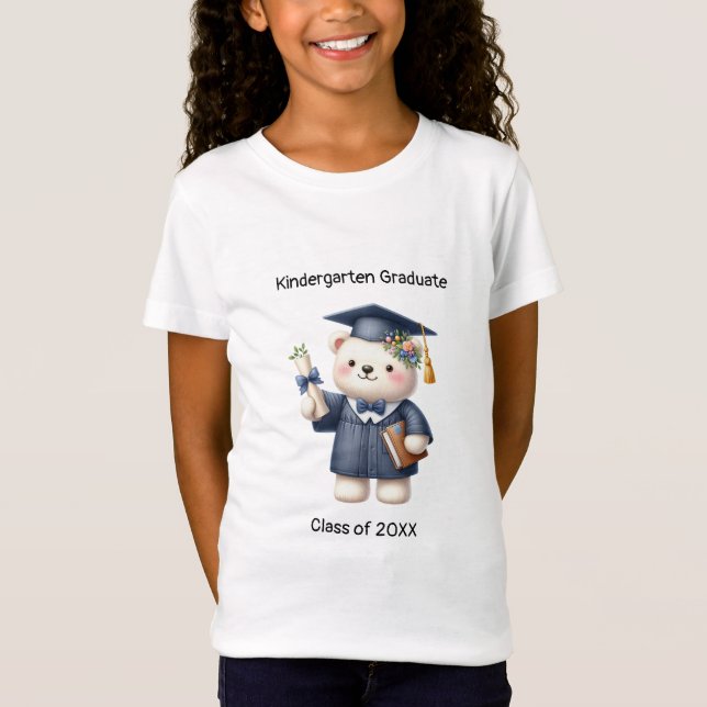 T-Shirt Jeune Fille de l'école maternelle mignonne ours en (Devant)