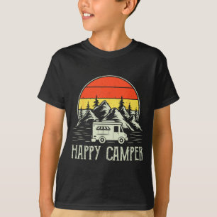 T-shirt Jeune garçon tout heureux de camper, drôle, van de