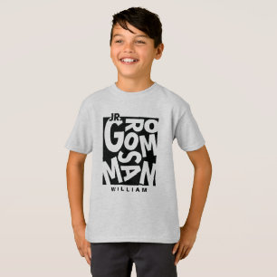 T-shirt Jeune Jr. Garçon d'honneur en typographie noire, m
