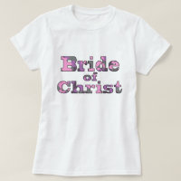 Jeune mariée de chemise pourpre de camo du Christ