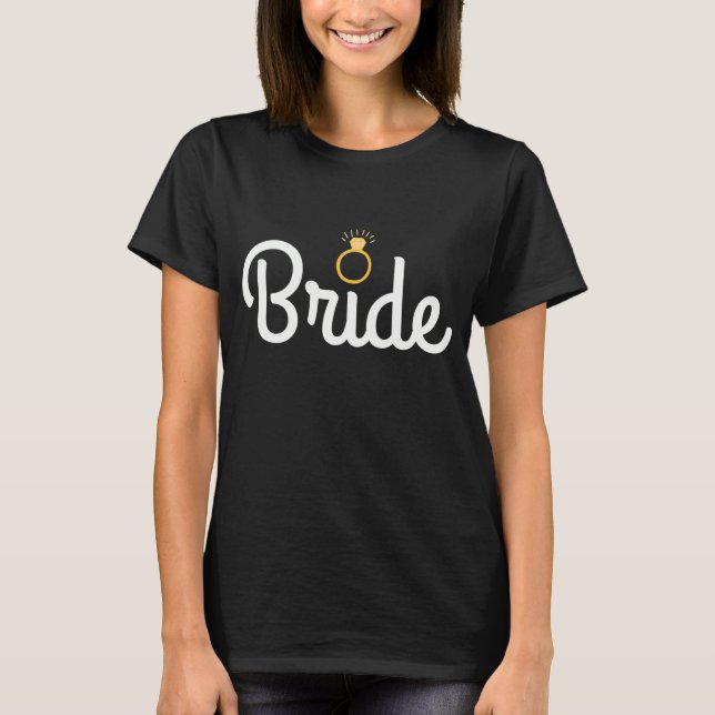 T-shirt Jeune mariée, tee - shirt de Bling d'or (Devant)