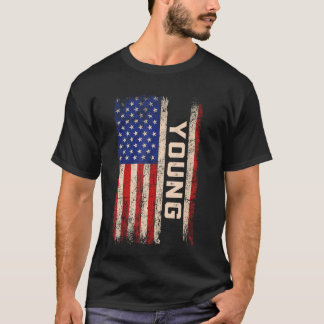 T-shirt Jeune Nom Chemise Jeune Nom Drapeau américain