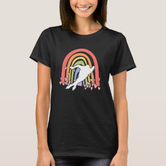 T-shirt Jeune patineuse de vitesse femmes Patinage sur gla