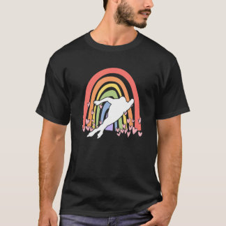 T-shirt Jeune patineuse de vitesse femmes Patinage sur gla