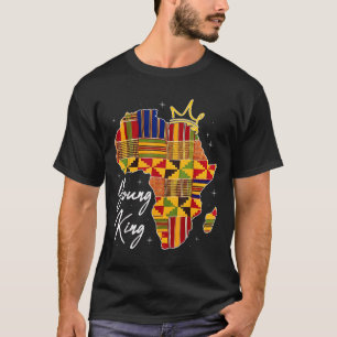 T-shirt Jeune roi Art africain Imprimer Kente Tissu Hommes