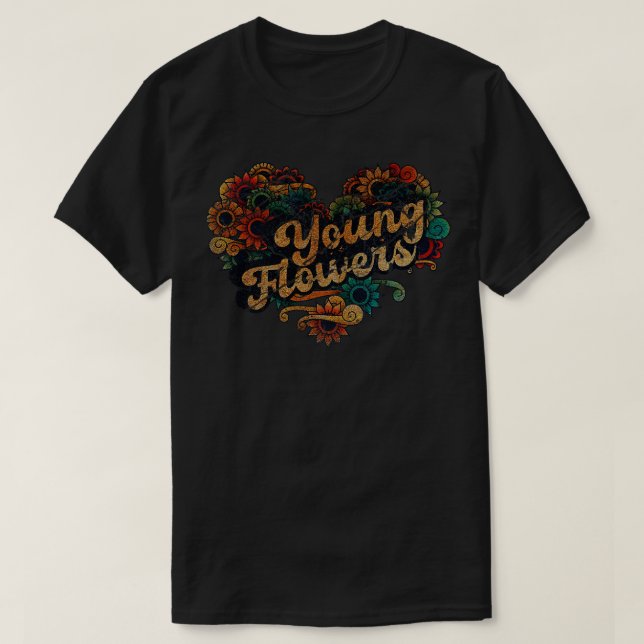 T-shirt Jeunes fleurs sombres (Design devant)