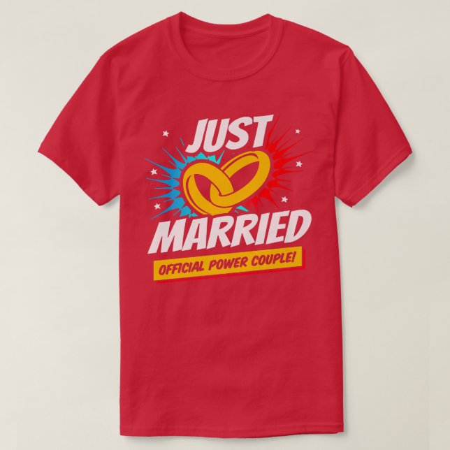 T-shirt Jeunes mariésMariage Lune de mielMariée MariéJe vi (Design devant)
