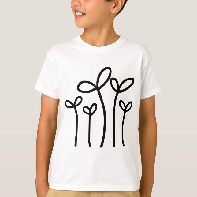 T-shirt Jeunes pousses - Noir (Devant)