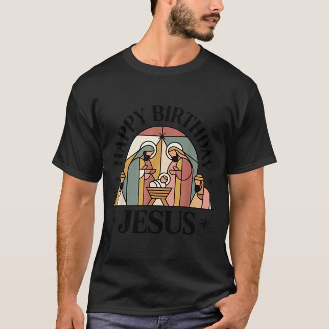 T-shirt Jeunesse Joyeux Anniversaire Jésus Noël Chrétien T (Devant)