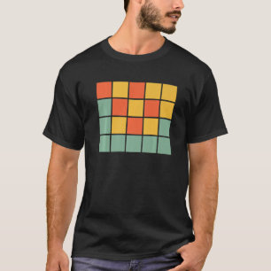T-shirt Jeux de mots Rétro Orange Carrés jaunes bleus pour
