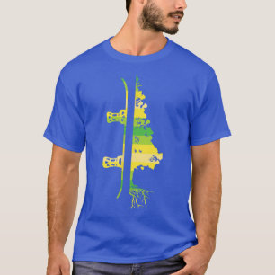 T-shirt Jeux d'hiver Funky Mountain Snowboard Pine Tree