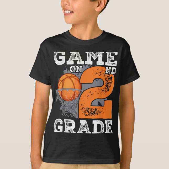 T-shirt Jeux Drôle Sur Le Basket De Deuxième Année Premier (Devant)