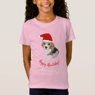 T-Shirt JEUX JOURS FÉRIÉS CUTE XMAS PUPPY RED SANTA HAT RO