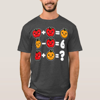 T-shirt Jeux mathématiques Pommes et Oranges Kawaii
