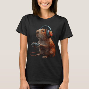 T-shirt Jeux Vidéo Capybara Graphique Drôle Pour Gamer