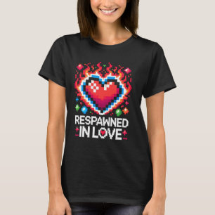 T-shirt Jeux Vidéo Gamer Romance Coeur Pixel Art Jeu P