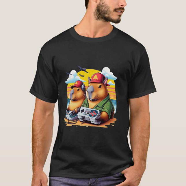 T-shirt Jeux Vidéo Lover Capybara Funny Jeux Vidéo Capyb (Devant)