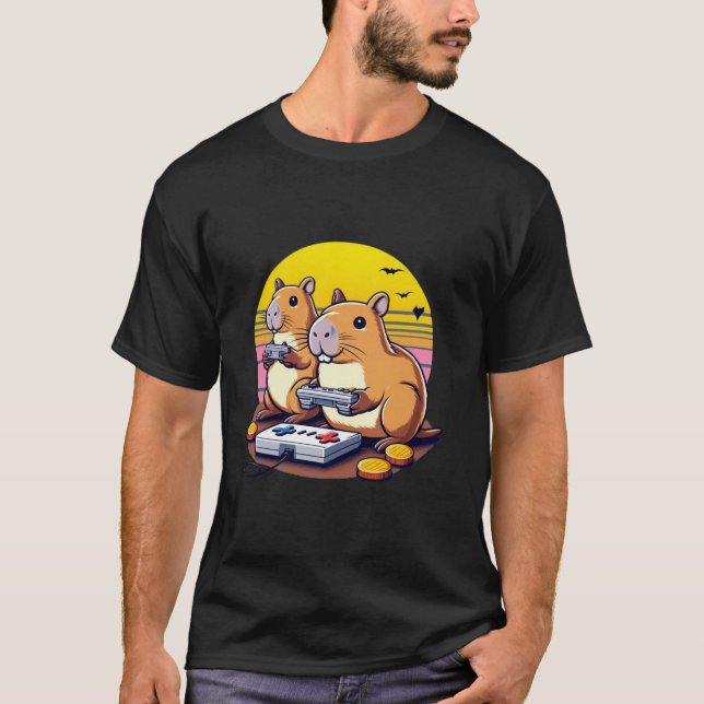 T-shirt Jeux Vidéo Lover Capybara Funny Jeux Vidéo Capyb (Devant)