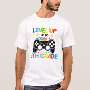 T-shirt Jeux Vidéo Niveau Jusqu'À 5E Classe Équipe Cinquiè