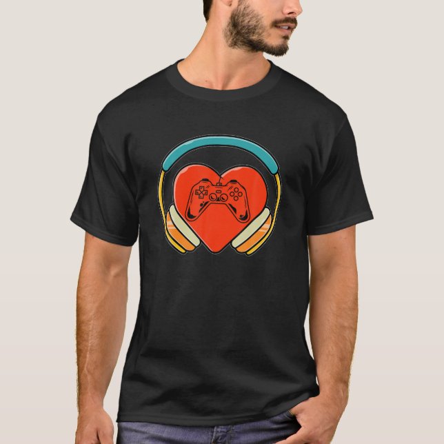 T-shirt Jeux Vidéo Red Heart Whisper Funny Headphone Cont (Devant)