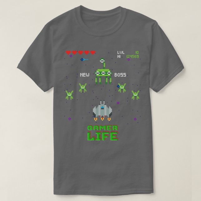 T-shirt Jeux vidéo Retro Space Arcade3 (Design devant)