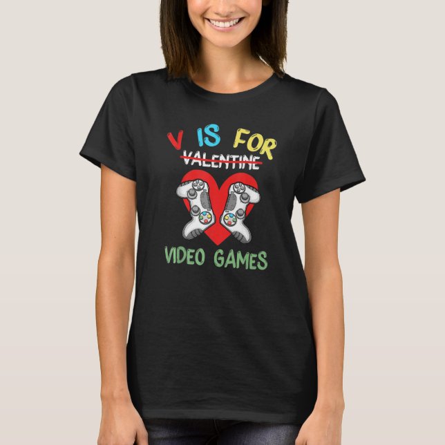 T-shirt Jeux vidéo Saint-Valentin pour garçons enfants (Devant)