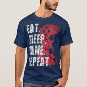 T-shirt Jeux Vidéos Amusants Joueur Mangez Jouer Sommeil G