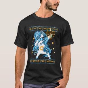 T-shirt Jewnicorn Dabbing Unicorn Hanoukka Channukah Gir