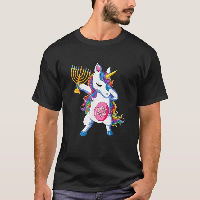 T-shirt Jewnicorn  Hanukkah Unicorn Girl Women Pajamas (Devant)