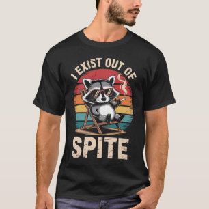 T-shirt J'existe par dépit Drôle de Raton Laveur Vintage
