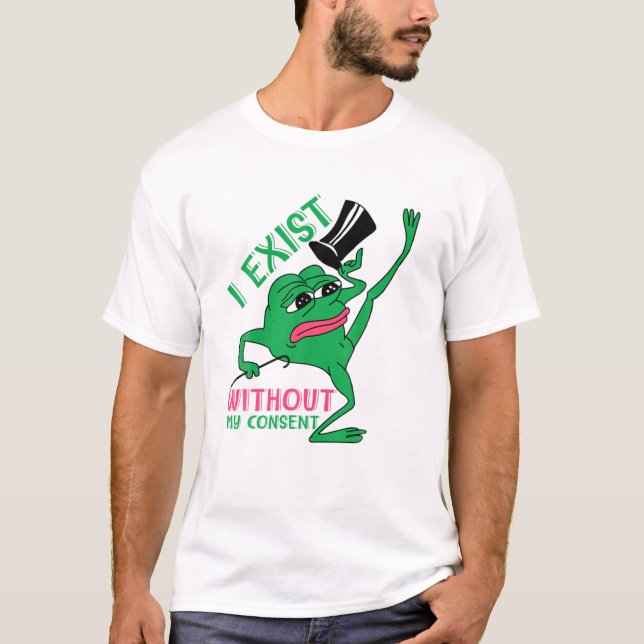 T-shirt J'Existe Sans Mon Consentement Funny Frog Kids (Devant)