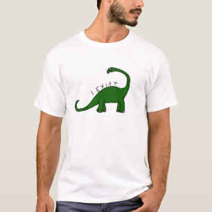 T-shirt J'existe tee - shirt de dinosaure de brontosaure