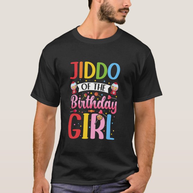 T-shirt Jiddo De La Fille Anniversaire Grand-Père Famille  (Devant)