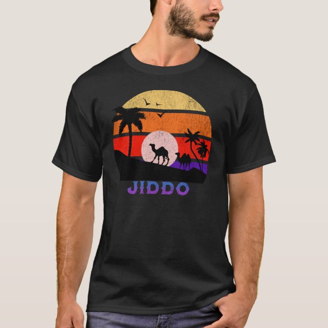 T-shirt Jiddo Retro Sunset Ocean Grand-père (Devant)