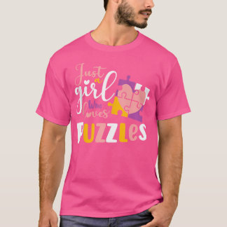 T-shirt Jigsaw Puzzle Lover Games  Just A Girl Who Loves P