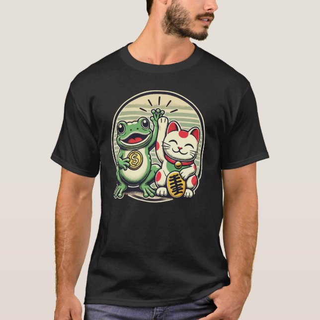 T-shirt Jin Chan et Maneki Neko - La chance et la prospéri (Devant)