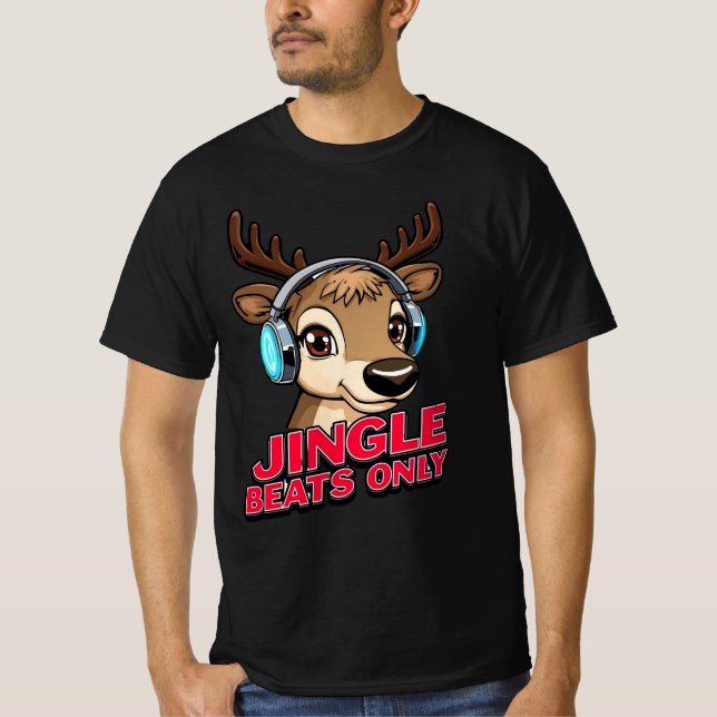 T-shirt Jingle Beats Only – Musical Christmas Design (Devant)