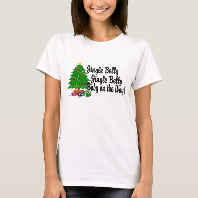 T-shirt Jingle Belly Baby sur le chemin de la maternité (Devant)