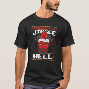 T-shirt Jingle Hell Devil Hail Satan Santa Claus Rock Fan