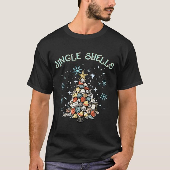 T-shirt Jingle Shells Christmas Tree Snowflakes Celebratio (Devant)