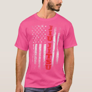 T-shirt Jiu Jitsu - Drapeau américain Martial Arts Ground