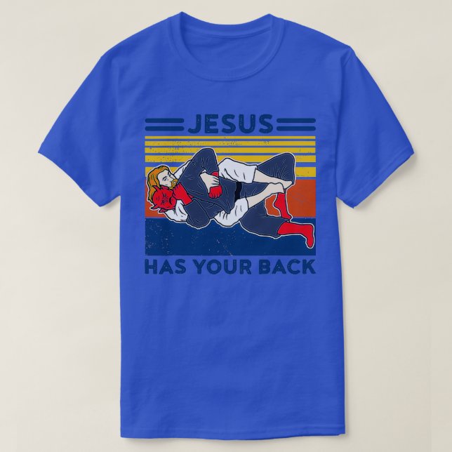 T-shirt Jiu Jitsu Jésus A Votre Mixed martial art Bjj Dos (Design devant)