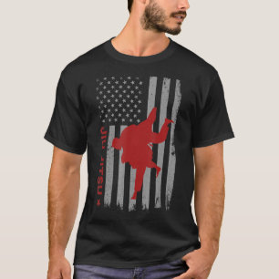T-shirt Jiu Jitsu Mixed martial art Drapeau Américain Bjj 