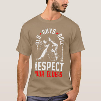 T-shirt Jiu Jitsu Papa Père Entraîneur Vieux Mec Roulent R