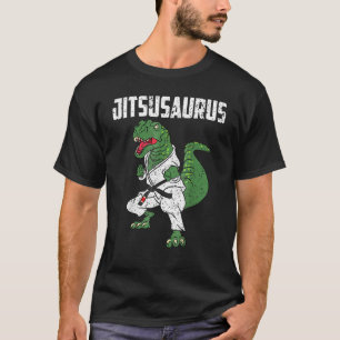 T-shirt Jiu Jitsu T- Rex Ceinture Noire Drôle Pour Les Enf