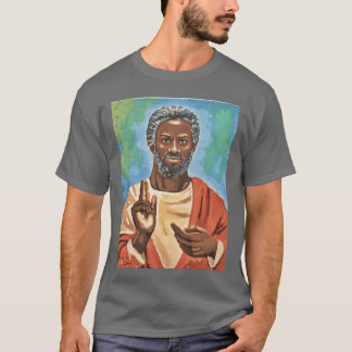 T-shirt JJ Evans peinture Jésus noir Goodimes amis